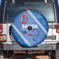 Samoa Independence Day Spare Tire Cover Anniversary 63th-Siapo Art LT03 Blue - Polynesian Pride