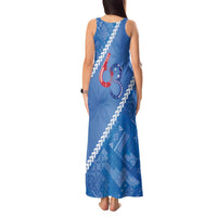 Samoa Independence Day Tank Maxi Dress Anniversary 63th-Siapo Art LT03 - Polynesian Pride