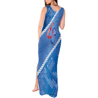 Samoa Independence Day Tank Maxi Dress Anniversary 63th-Siapo Art LT03 - Polynesian Pride