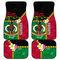 Vanuatu Nakamal and Plumeria Flowers Car Mats Polynesian Pattern LT03 - Polynesian Pride