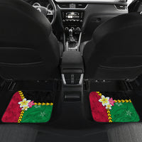 Vanuatu Nakamal and Plumeria Flowers Car Mats Polynesian Pattern LT03 Set 2pcs - Back Black - Polynesian Pride