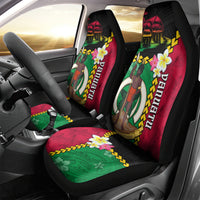 Vanuatu Nakamal and Plumeria Flowers Car Seat Cover Polynesian Pattern