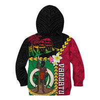 Vanuatu Nakamal and Plumeria Flowers Kid Hoodie Polynesian Pattern LT03 - Polynesian Pride