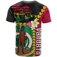 Vanuatu Nakamal and Plumeria Flowers T Shirt Polynesian Pattern LT03 - Polynesian Pride