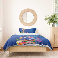 Fiji Bula Bedding Set Tropical Plants with Palm Tree and Iguana Colorful