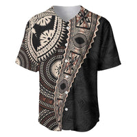 Fiji Traditional Masi Baseball Jersey Tapa Art Palm Leaves Pattern