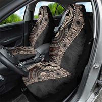 Fiji Traditional Masi Car Seat Cover Tapa Art Palm Leaves Pattern
