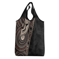 Fiji Traditional Masi Grocery Bag Tapa Art Palm Leaves Pattern LT03 - Polynesian Pride