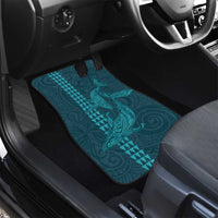 Aloha Hawaii Whale Kakau and Polynesian Tattoo Car Mats Turquoise Color
