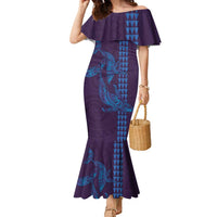 Aloha Hawaii Whale Kakau and Polynesian Tattoo Family Matching Mermaid Dress and Hawaiian Shirt Purple Color LT03 Mom's Dress Purple - Polynesian Pride