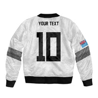 Custom Rugby Fiji Bomber Jacket Fijian Masi Tribal Sporty Style White Color - Polynesian Pride