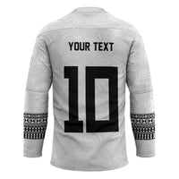 Custom Rugby Fiji Hockey Jersey Fijian Masi Tribal Sporty Style White Color LT03 - Polynesian Pride