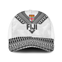 Rugby Fiji Mesh Trucker Cap Fijian Masi Tribal Sporty Style White Color LT03 One Size White White - Polynesian Pride