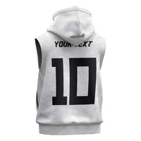 Custom Rugby Fiji Sleeveless Zip Hoodie Fijian Masi Tribal Sporty Style White Color LT03 - Polynesian Pride