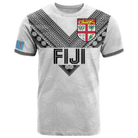 Custom Rugby Fiji T Shirt Fijian Masi Tribal Sporty Style White Color - Polynesian Pride