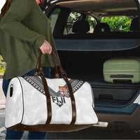 Rugby Fiji Travel Bag Fijian Masi Tribal Sporty Style White Color - Polynesian Pride