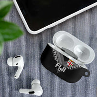Rugby Fiji AirPods Case Fijian Masi Tribal Sporty Style Black Color - Polynesian Pride