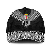Rugby Fiji Baseball Net Cap Fijian Masi Tribal Sporty Style Black Color LT03 One Size Black Black - Polynesian Pride