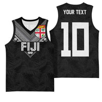 Custom Rugby Fiji Basketball Jersey Fijian Masi Tribal Sporty Style Black Color - Polynesian Pride