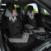 Rugby Fiji Car Seat Cover Fijian Masi Tribal Sporty Style Black Color - Polynesian Pride