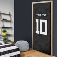 Custom Rugby Fiji Door Cover Fijian Masi Tribal Sporty Style Black Color - Polynesian Pride