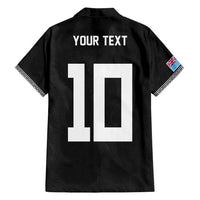 Custom Rugby Fiji Family Matching Tank Maxi Dress and Hawaiian Shirt Fijian Masi Tribal Sporty Style Black Color - Polynesian Pride