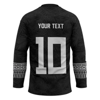 Custom Rugby Fiji Hockey Jersey Fijian Masi Tribal Sporty Style Black Color - Polynesian Pride