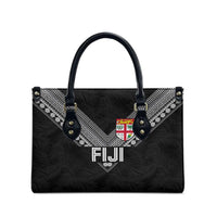 Rugby Fiji Leather Bag Fijian Masi Tribal Sporty Style Black Color - Polynesian Pride
