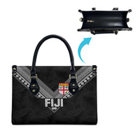 Rugby Fiji Leather Bag Fijian Masi Tribal Sporty Style Black Color - Polynesian Pride