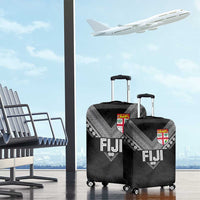 Rugby Fiji Luggage Cover Fijian Masi Tribal Sporty Style Black Color - Polynesian Pride