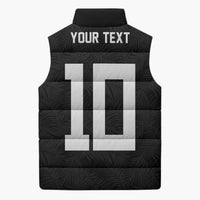 Custom Rugby Fiji Sleeveless Puffer Jacket Fijian Masi Tribal Sporty Style Black Color - Polynesian Pride