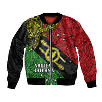 Personalised Papua New Guinea Southern Highlands Province Bomber Jacket PNG Birds Of Paradise Polynesian Arty Style LT03 Unisex Black - Polynesian Pride