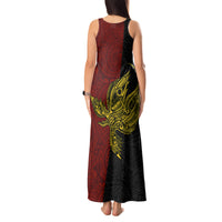 Papua New Guinea Western Province Tank Maxi Dress PNG Birds Of Paradise Polynesian Arty Style LT03 - Polynesian Pride