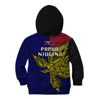 Papua New Guinea West New Britain Province Kid Hoodie PNG Birds Of Paradise Polynesian Arty Style LT03 - Polynesian Pride