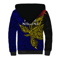 Papua New Guinea West New Britain Province Sherpa Hoodie PNG Birds Of Paradise Polynesian Arty Style LT03 - Polynesian Pride
