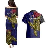 Personalised Papua New Guinea West New Britain Province Couples Matching Puletasi Dress and Hawaiian Shirt PNG Birds Of Paradise Polynesian Arty Style LT03 - Polynesian Pride