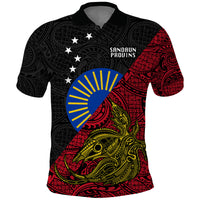 Personalised Papua New Guinea Sandaun Province Polo Shirt PNG Birds Of Paradise Polynesian Arty Style LT03 Red - Polynesian Pride