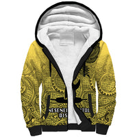 Papua New Guinea National Capital District Sherpa Hoodie PNG Birds Of Paradise Polynesian Arty Style LT03 Unisex Yellow - Polynesian Pride