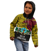 Papua New Guinea Hela Province Kid Hoodie PNG Birds Of Paradise Polynesian Arty Style LT03 - Polynesian Pride
