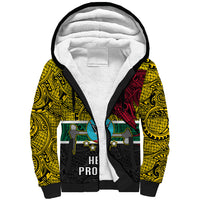 Papua New Guinea Hela Province Sherpa Hoodie PNG Birds Of Paradise Polynesian Arty Style LT03 Unisex Yellow - Polynesian Pride