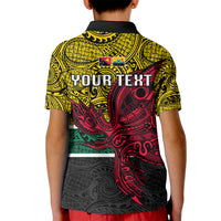 Personalised Papua New Guinea Hela Province Kid Polo Shirt PNG Birds Of Paradise Polynesian Arty Style LT03 - Polynesian Pride