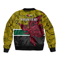 Personalised Papua New Guinea Hela Province Sleeve Zip Bomber Jacket PNG Birds Of Paradise Polynesian Arty Style LT03 - Polynesian Pride