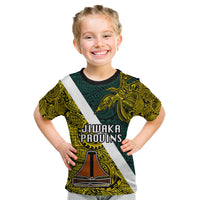 Papua New Guinea Jiwaka Province Kid T Shirt PNG Birds Of Paradise Polynesian Arty Style LT03 Yellow - Polynesian Pride