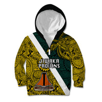 Personalised Papua New Guinea Jiwaka Province Kid Hoodie PNG Birds Of Paradise Polynesian Arty Style LT03 Zip Hoodie Yellow - Polynesian Pride