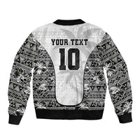 Custom Fiji Pacific Rugby 2024 Bomber Jacket Tapa Tribal and Fijian Masi Pattern