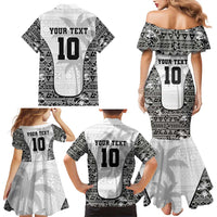 Custom Fiji Pacific Rugby 2024 Family Matching Mermaid Dress and Hawaiian Shirt Tapa Tribal and Fijian Masi Pattern