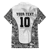 Custom Fiji Pacific Rugby 2024 Family Matching Short Sleeve Bodycon Dress and Hawaiian Shirt Tapa Tribal and Fijian Masi Pattern