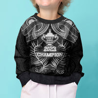 New Zealand Rugby Kid Ugly Christmas Sweater Aotearoa Champion Cup History with Silver Fern LT03 - Polynesian Pride