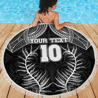 Custom New Zealand Rugby Beach Blanket Aotearoa Champion Cup History with Silver Fern LT03 - Wonder Print Shop