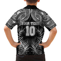 Custom New Zealand Rugby Kid Hawaiian Shirt Aotearoa Champion Cup History with Silver Fern LT03 - Polynesian Pride